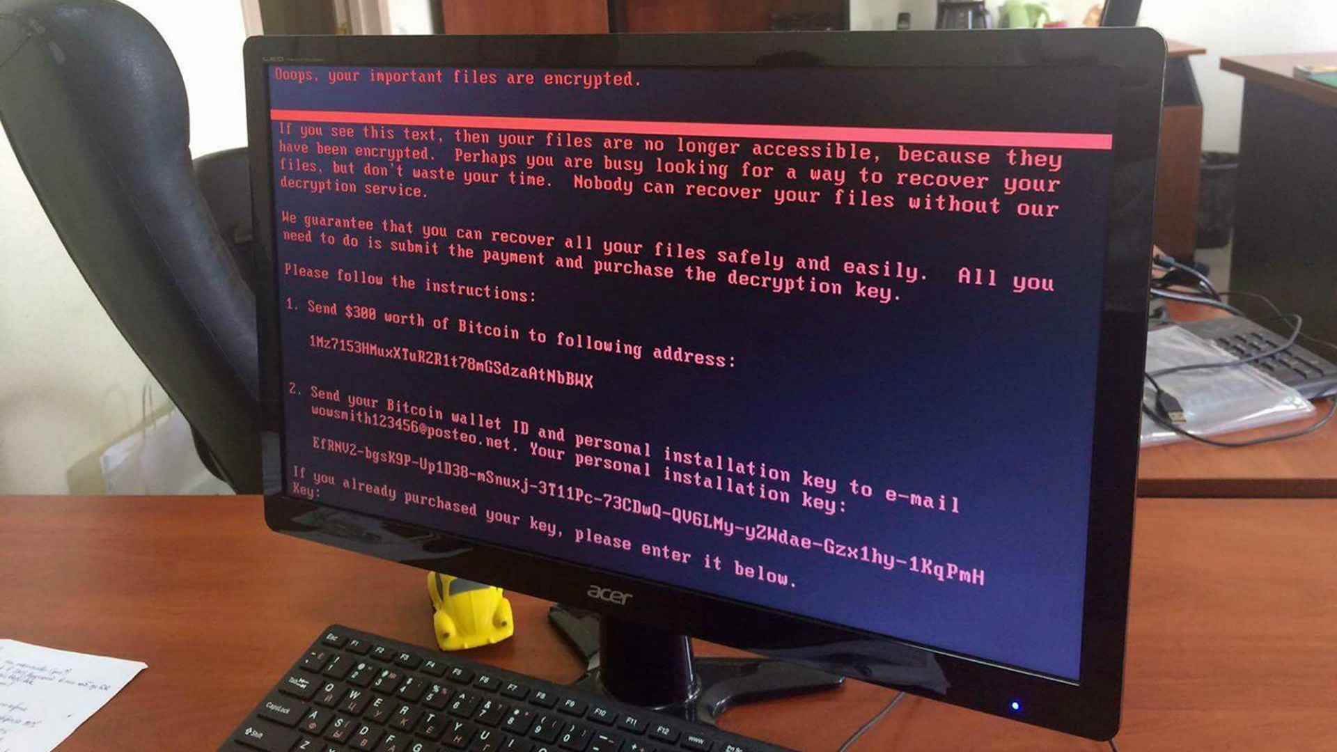 El virus utilizado en el ciberataque aprovechó un fallo de Windows 1