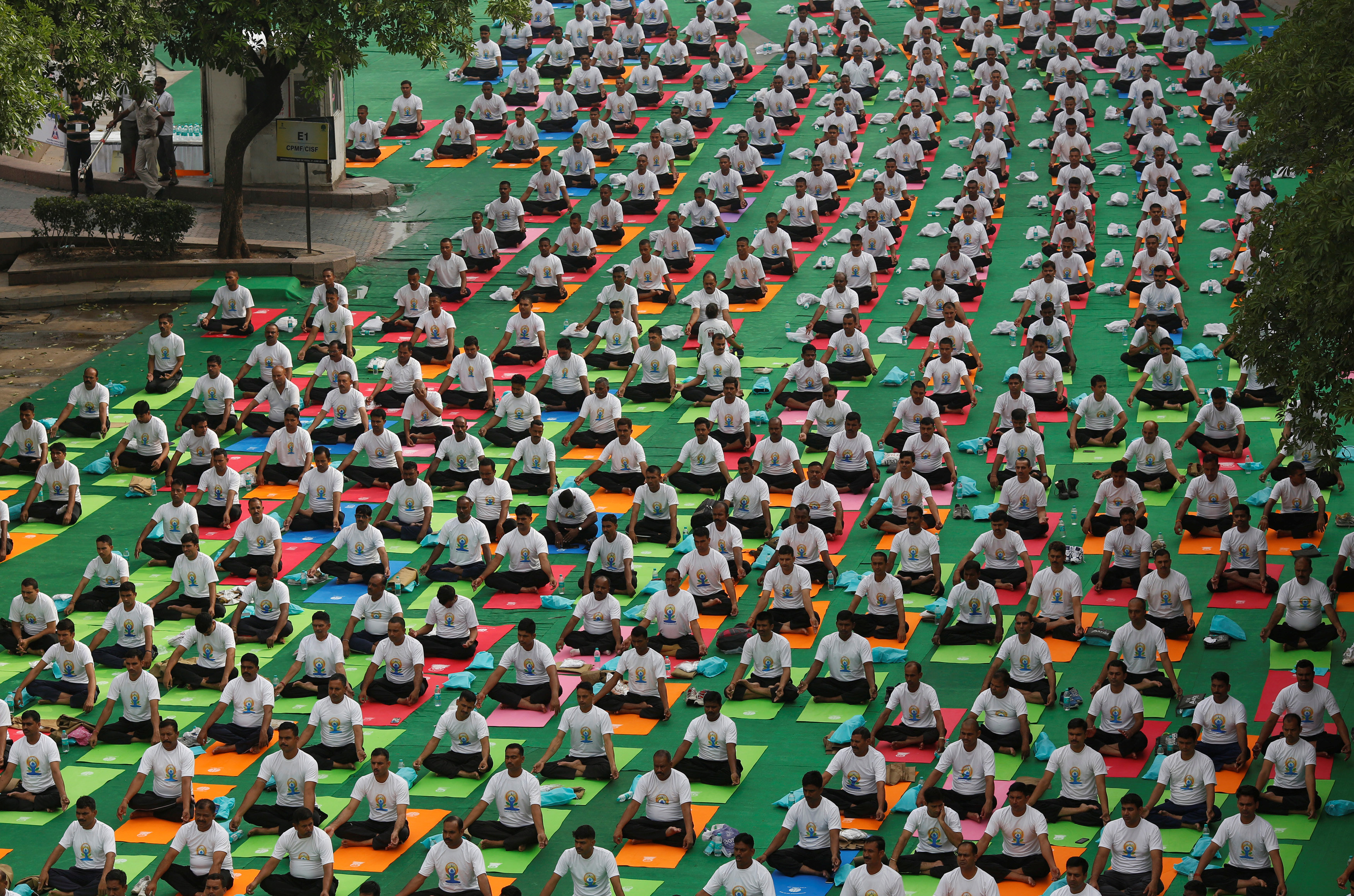 Masiva celebración del Día del Yoga en la India 1