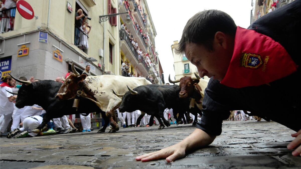 Dos heridos por contusiones en el cuarto encierro de Sanfermines