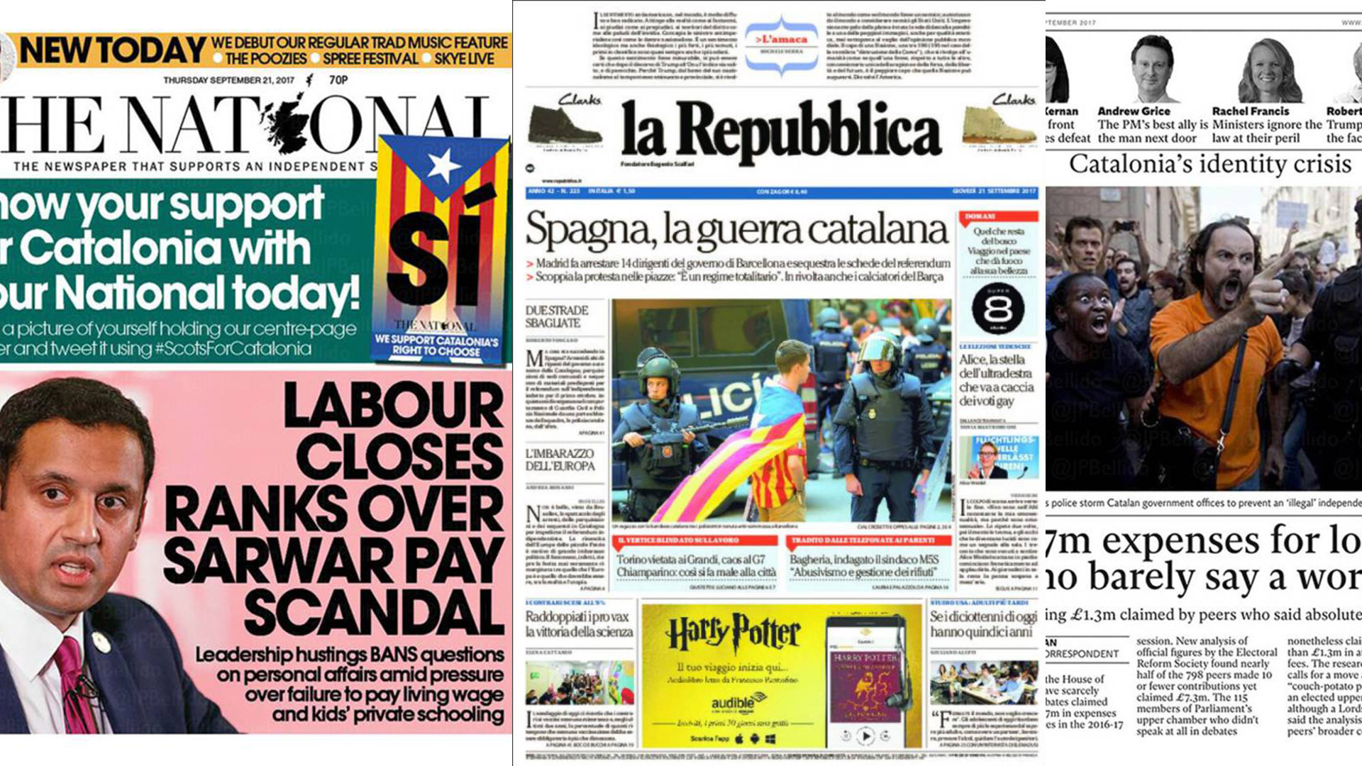 Lo que dice la prensa extranjera del referéndum de Cataluña