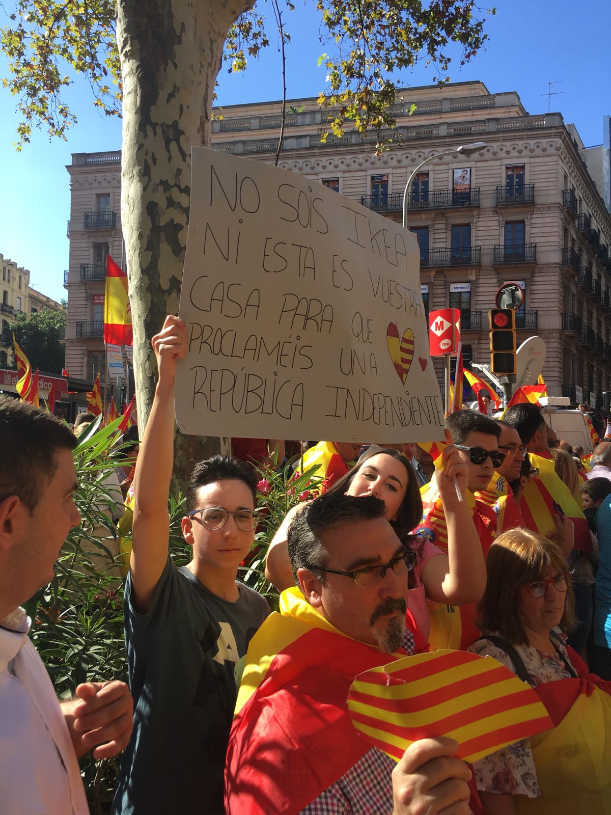 La manifestación a favor de la unidad de España en Barcelona, en imágenes