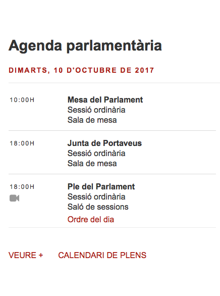 Se retrasa una hora el pleno del Parlament a petición Puigdemont 1