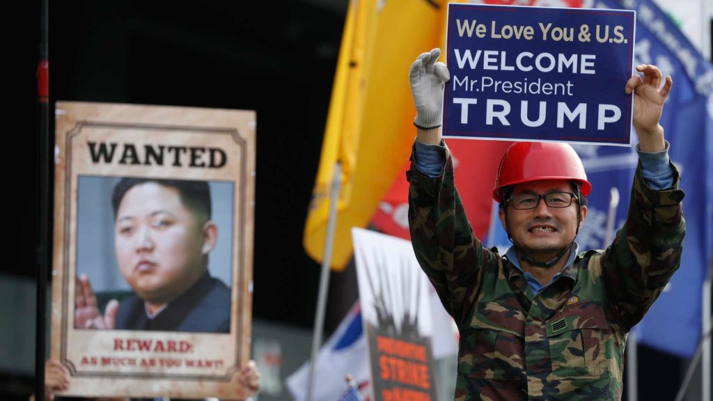 Corea del Sur espera a Donald Trump entre protestas por todo el país