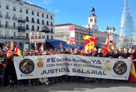Policías y guardias civiles protestan para equiparar su sueldo con las policías autonómicas