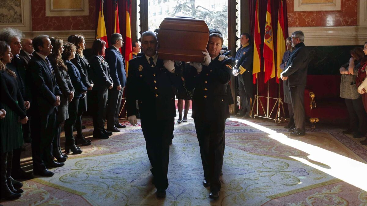 Instalada la capilla ardiente de Manuel Marín en el Congreso de los Diputados