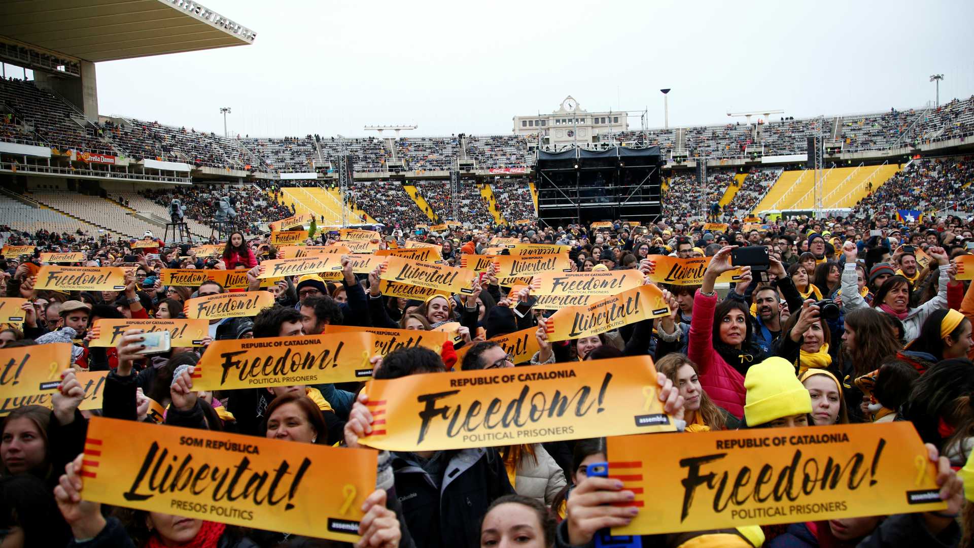 Multitudinario concierto en Barcelona en solidaridad con los independentistas encarcelados