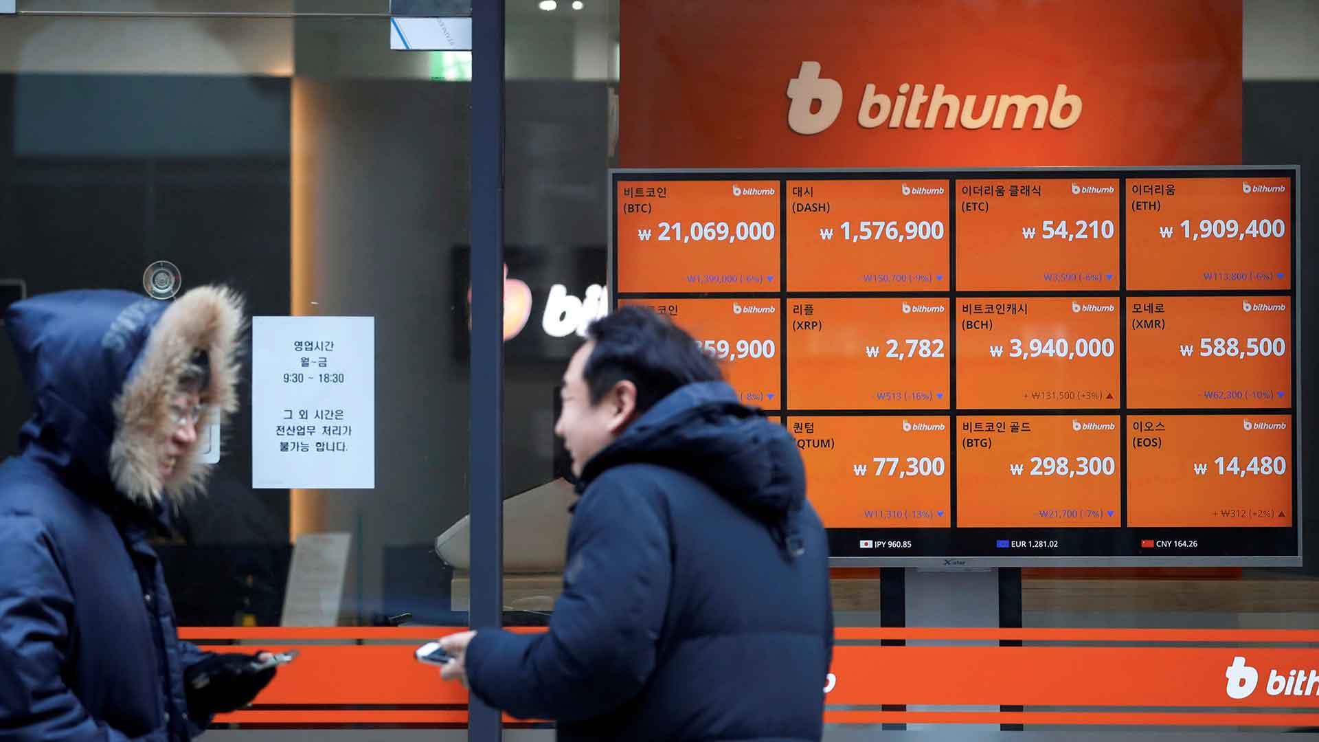 El valor del Bitcoin cae en 10% tras el anuncio de Corea del Sur de prohibir su comercio