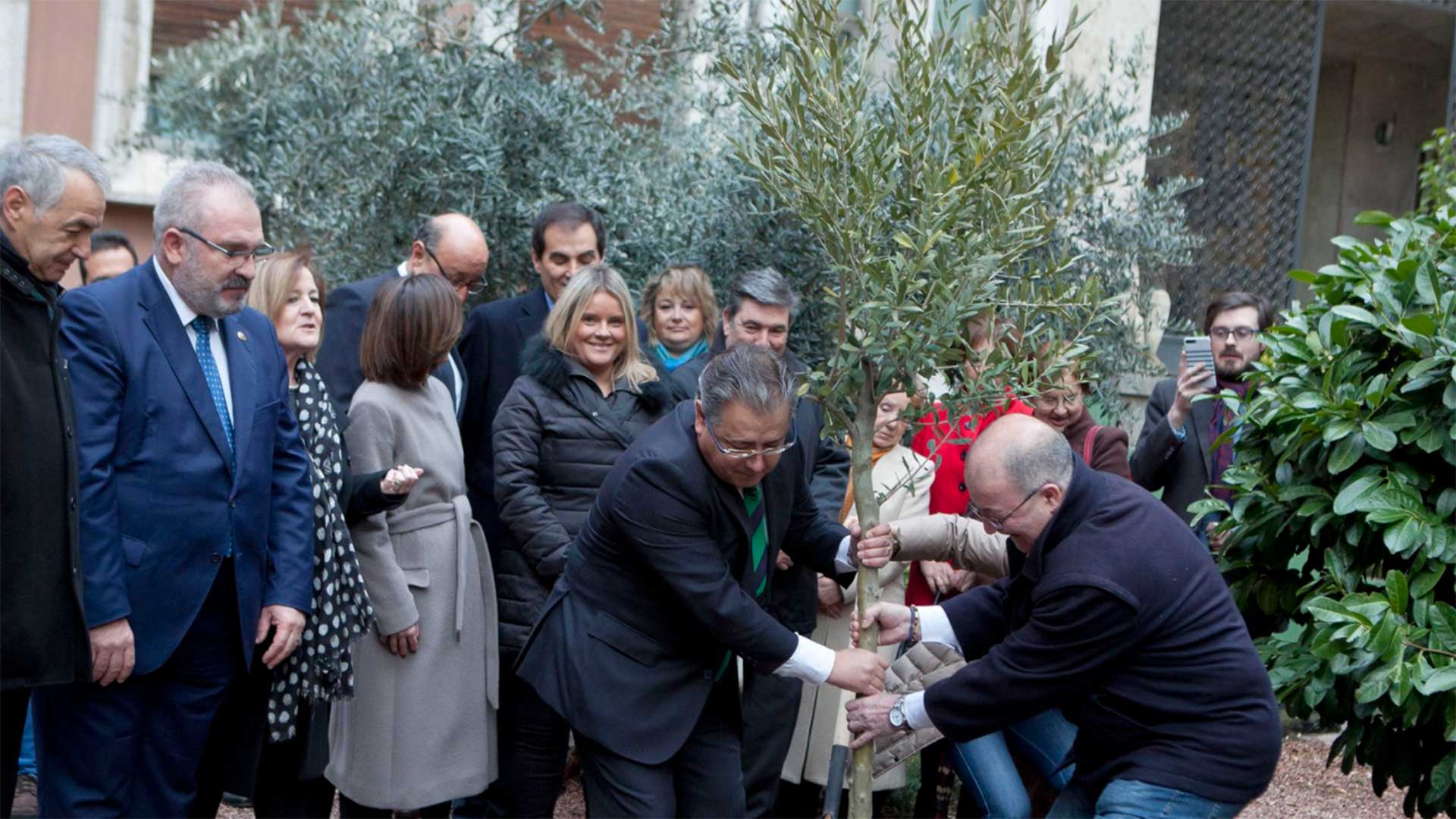 Un olivo, símbolo de "fuerza y esperanza", recuerda en el Ministerio del Interior a las 193 víctimas del 11M