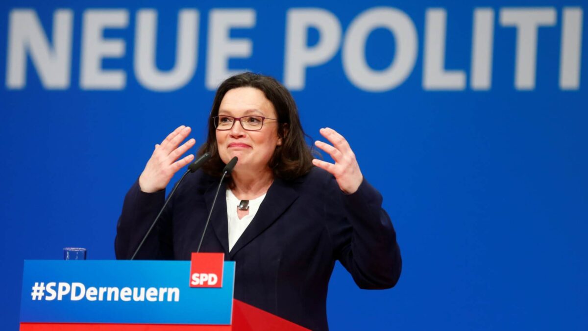 Andrea Nahles, elegida presidenta del Partido Socialdemócrata alemán