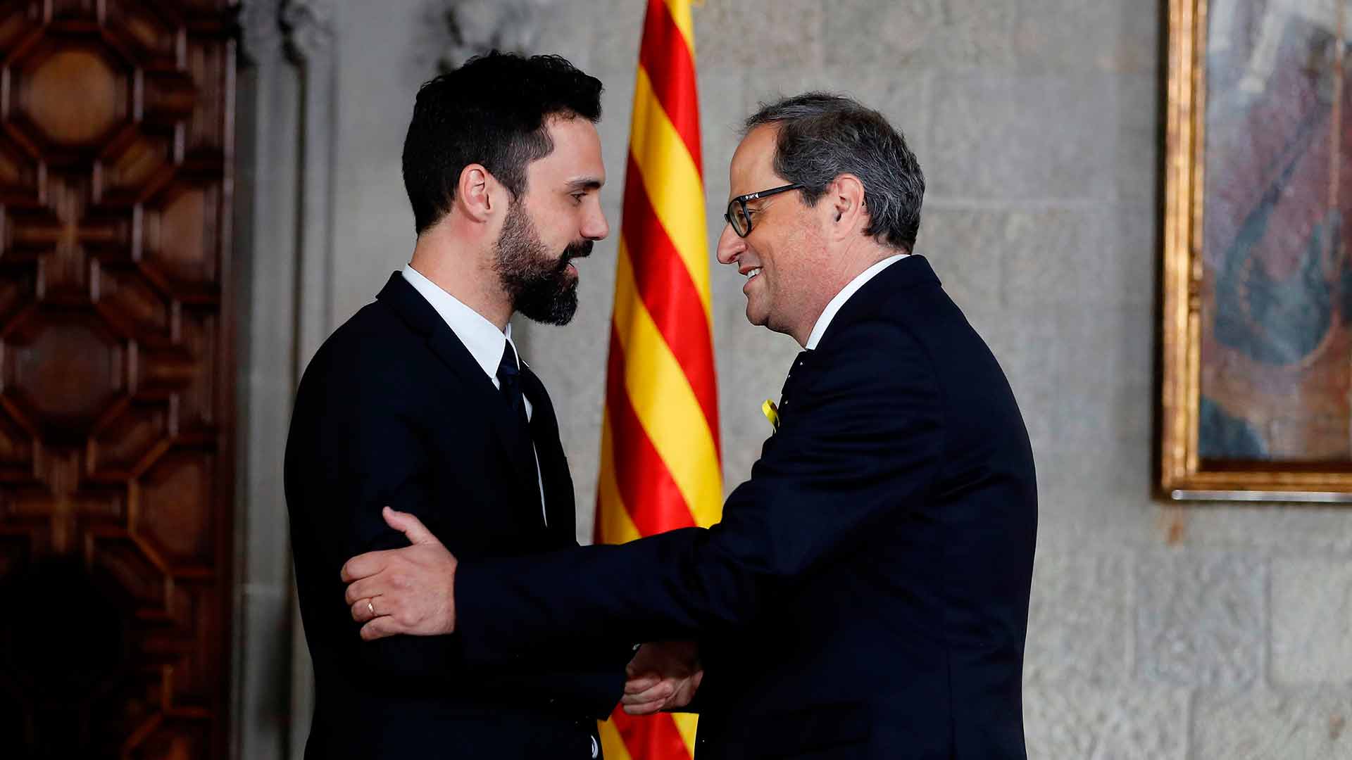Torra toma posesión como presidente de la Generalitat sin mencionar al Rey ni la Constitución