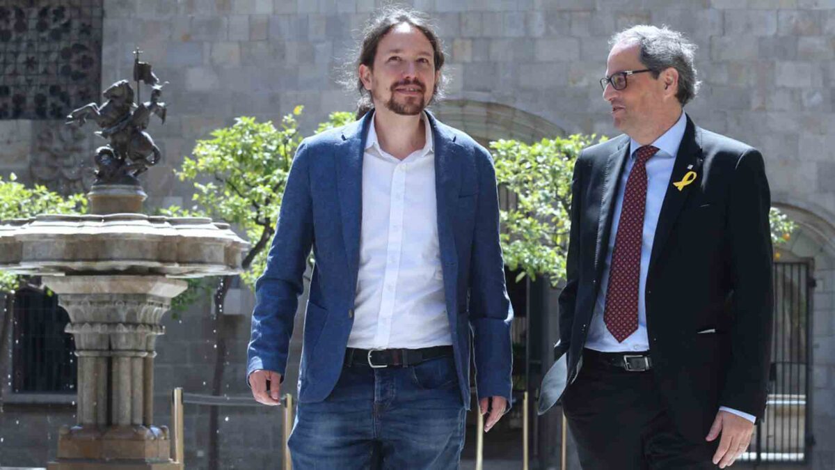 Iglesias coincide con Torra en la vía del diálogo y los «valores republicanos» como solución al procés