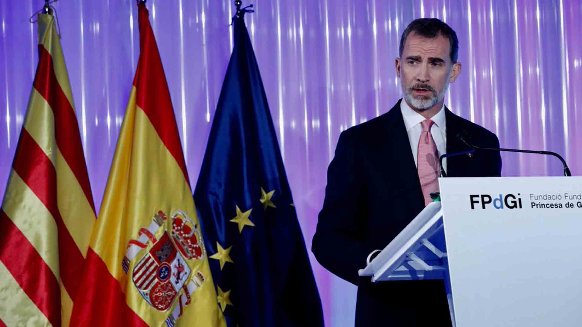 El rey defiende en Girona su compromiso con «una Cataluña de todos y para todos»