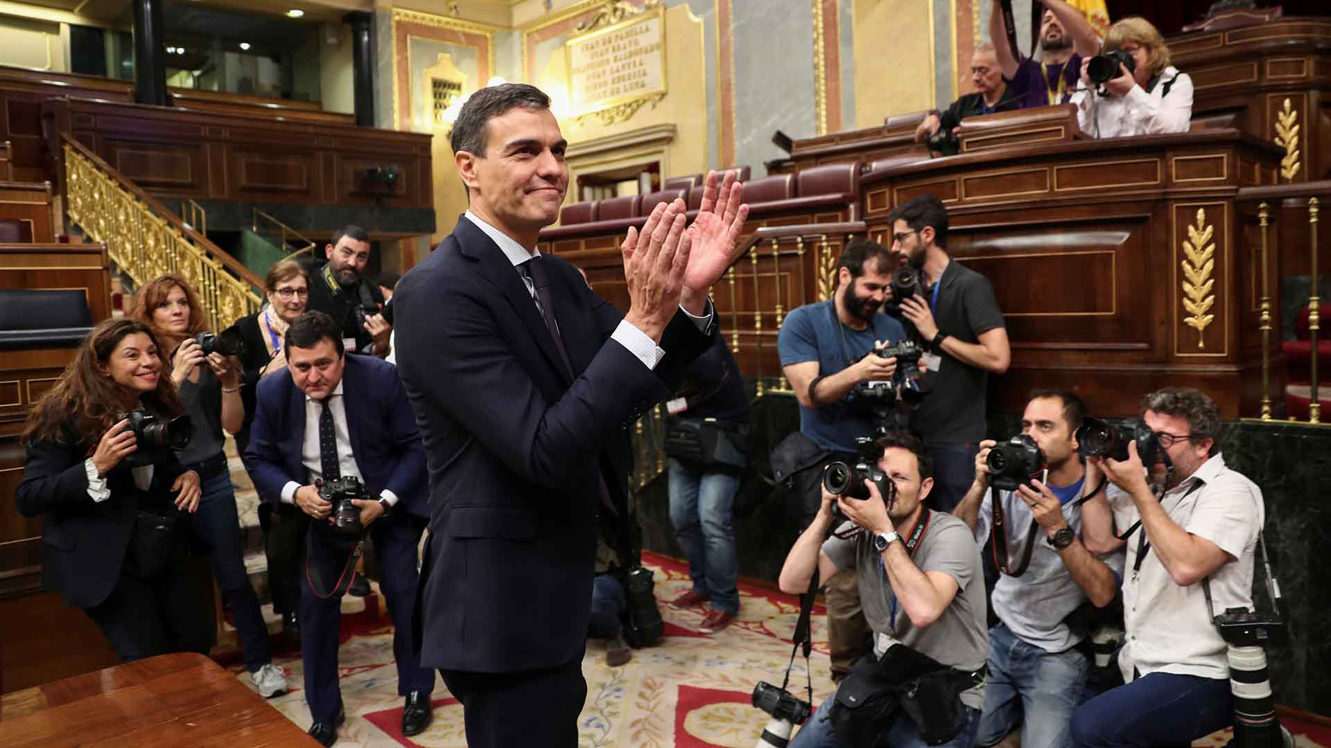 Pedro Sánchez, investido presidente tras ganar la moción de censura contra Rajoy