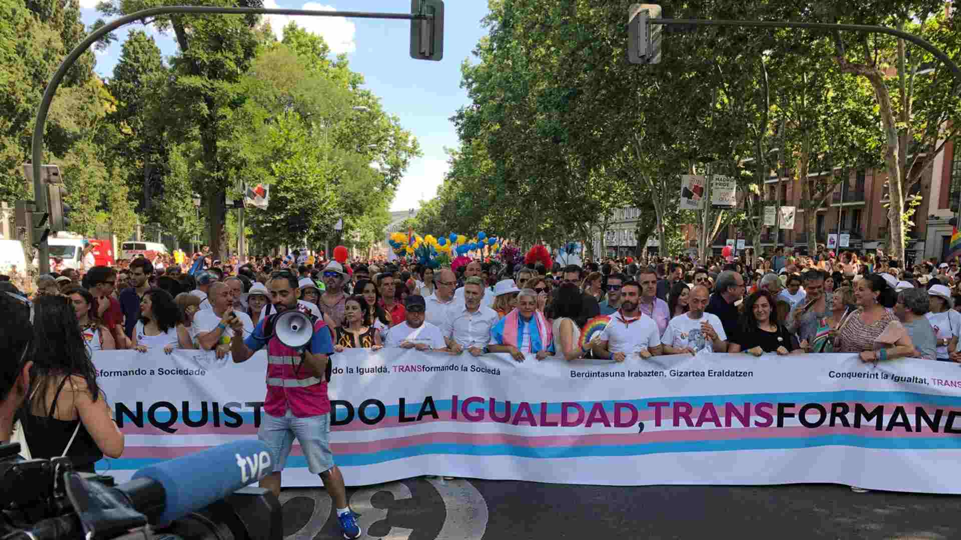 La ley de igualdad LGTBI y los transexuales, protagonistas de la manifestación del Orgullo 2018