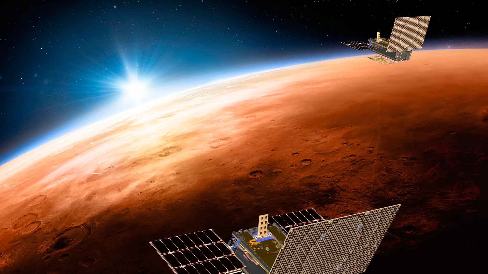 Descubren un lago de agua líquida bajo el hielo de Marte