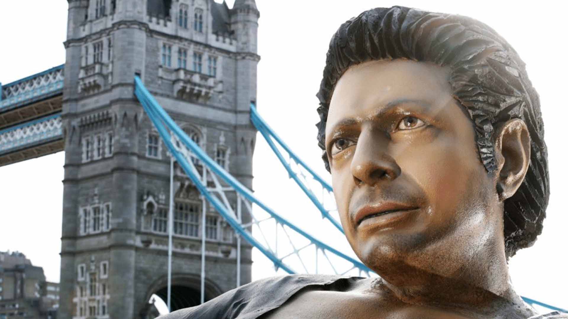 Una estatua de Jeff Goldblum aparece en Londres por el 25º aniversario de Parque Jurásico