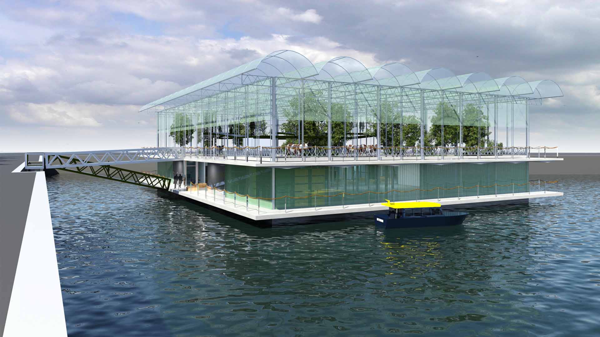 Así es la primera granja flotante del mundo en un puerto urbano