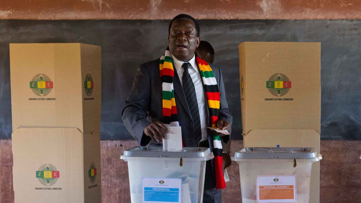 El presidente Mnangagwa gana las elecciones de Zimbabue