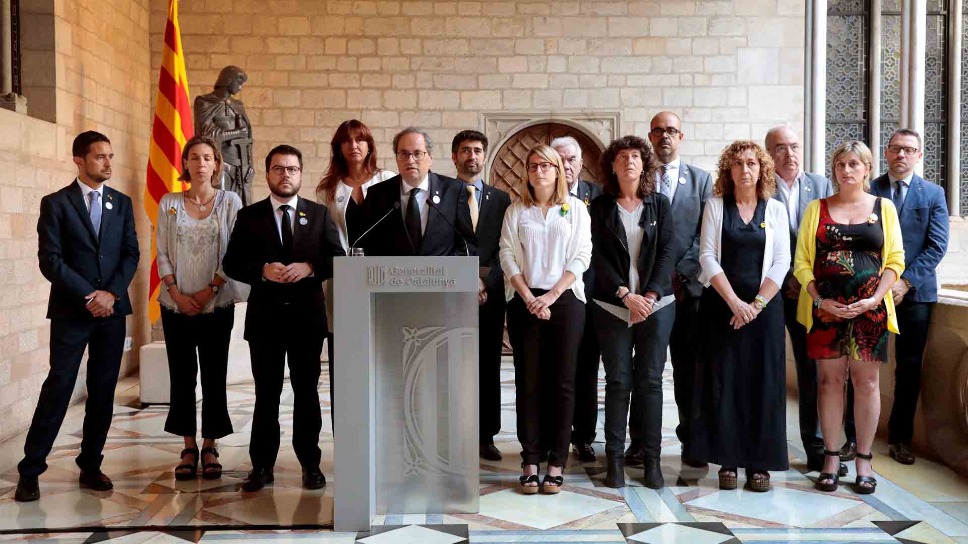 Torra muestra su solidaridad con las víctimas del 17A y homenajea a Trapero y a Forn