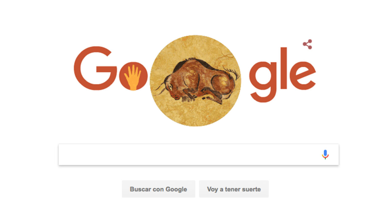 El doodle de Google homenajea hoy a la cueva de Altamira en el 150 aniversario de su descubrimiento