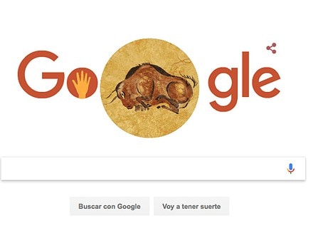 El doodle de Google homenajea hoy a la cueva de Altamira en el 150 aniversario de su descubrimiento