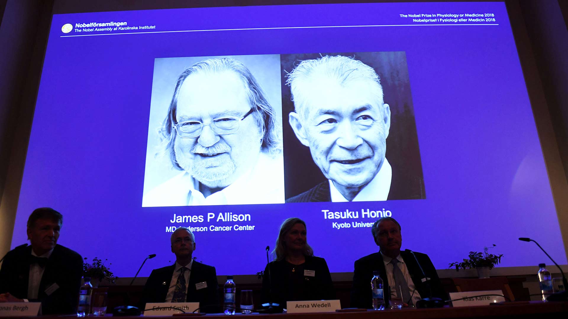 Allison y Honjo, investigadores de la inmunoterapia en el cáncer, Premio Nobel de Medicina