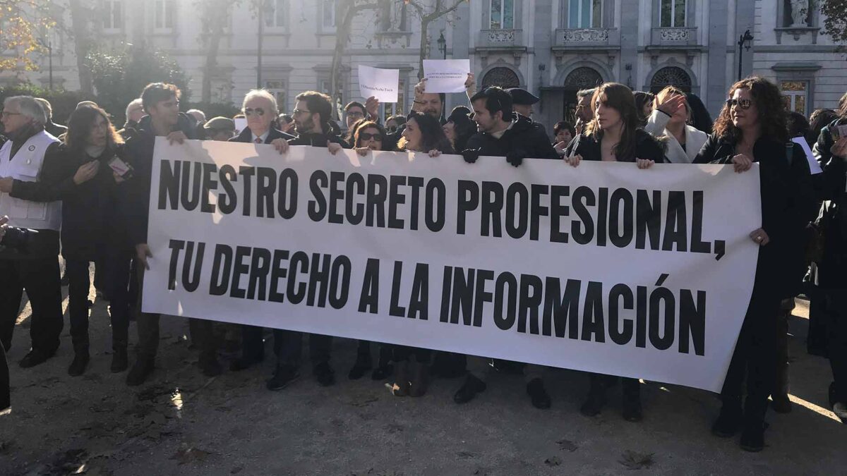 Concentración de periodistas ante el Supremo en defensa del secreto profesional