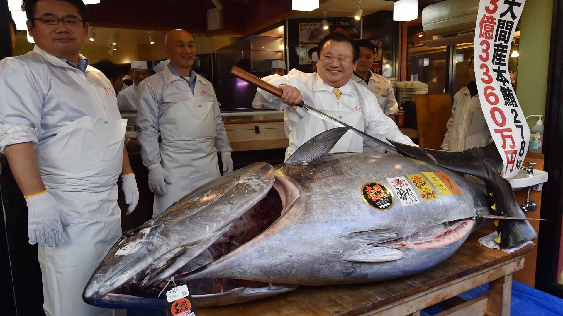 Precio récord de 2,7 millones de euros por un atún rojo en la primera subasta del año en Japón
