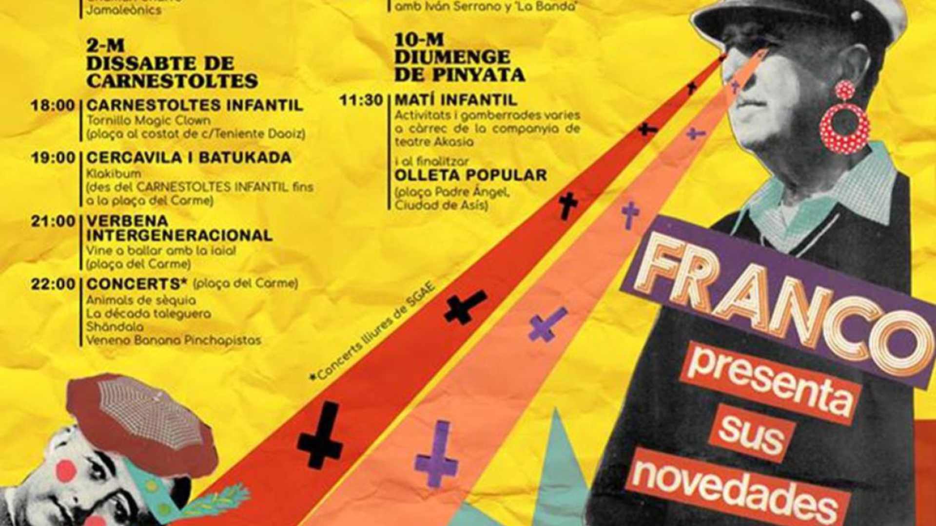 El Ayuntamiento de Alicante se niega a subvencionar un cartel de Carnaval en el que aparece Franco