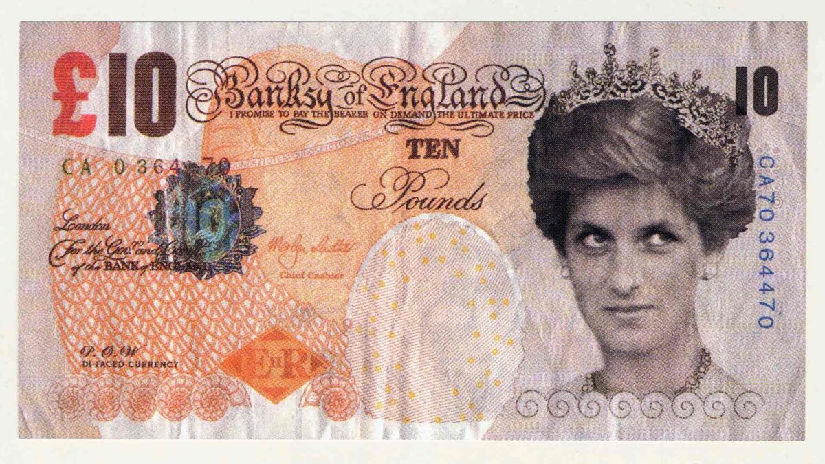 El Museo Británico adquiere su primera obra de Banksy: un billete de 10 libras con la cara de Lady Di