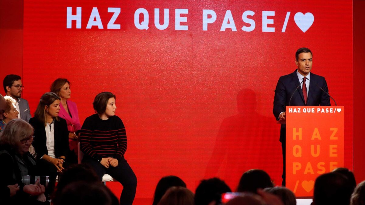 Pedro Sánchez apela a unas «calles libres de manadas» en la presentación de la campaña del PSOE