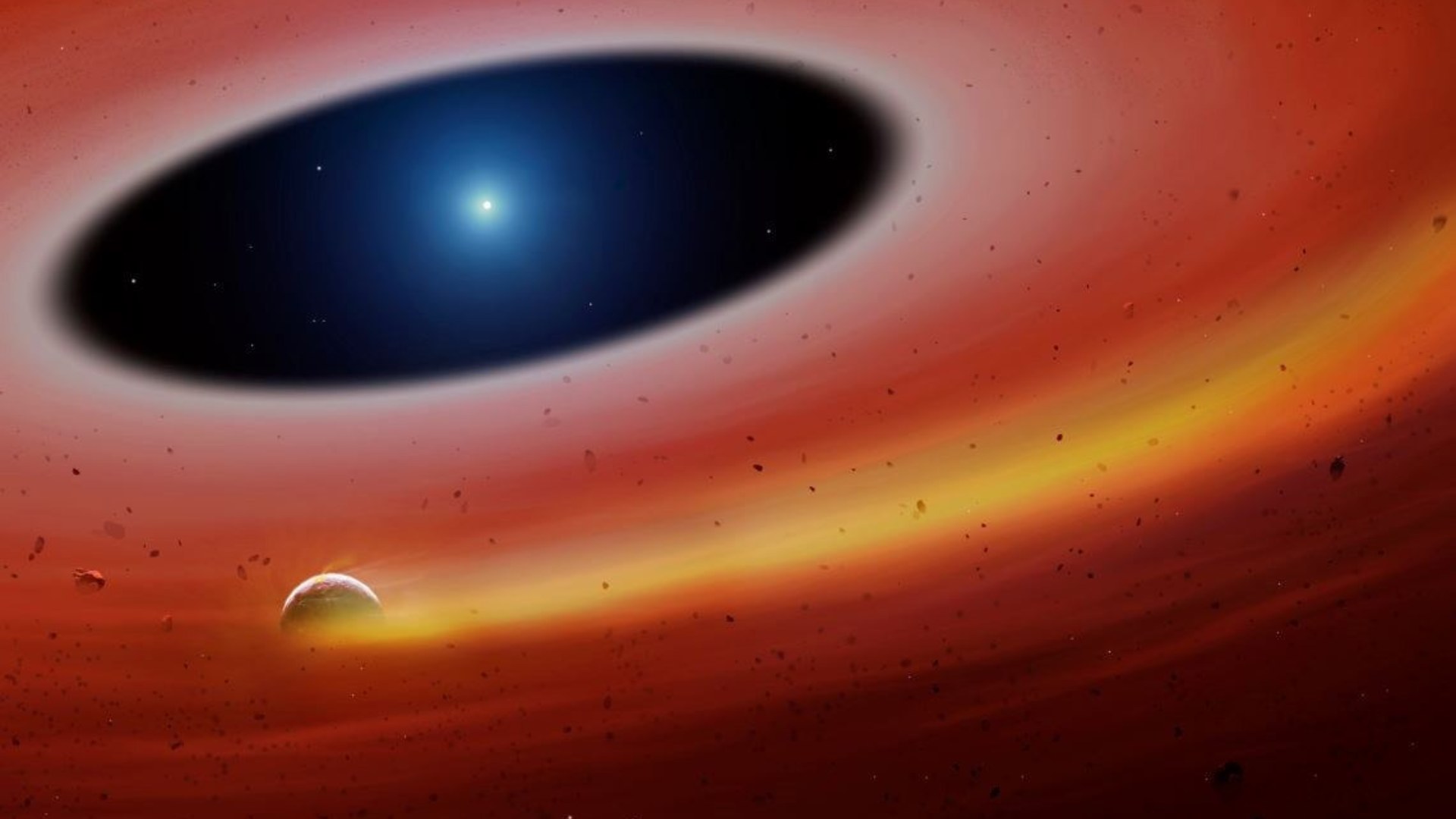 Investigadores descubren los restos de un antiguo planeta orbitando a su estrella