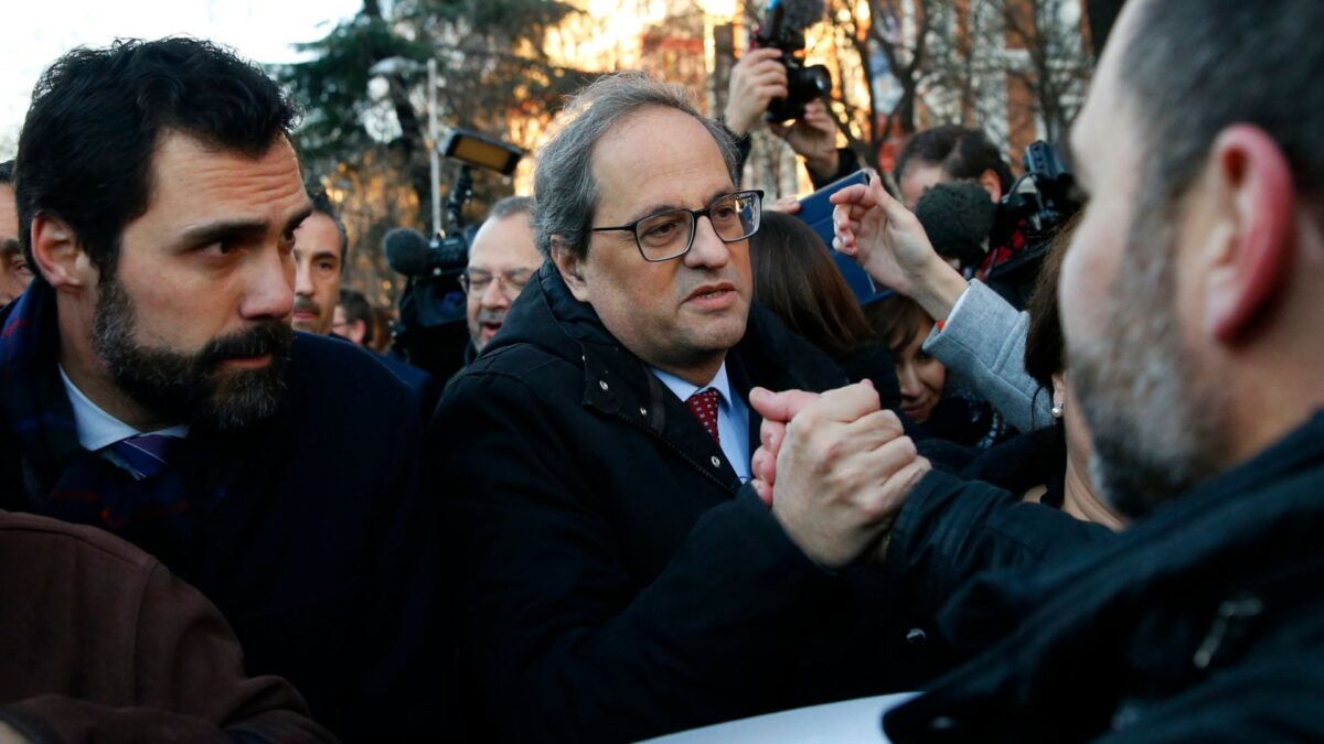 Torra anuncia una denuncia contra la quema de un Judas que representa a Puigdemont