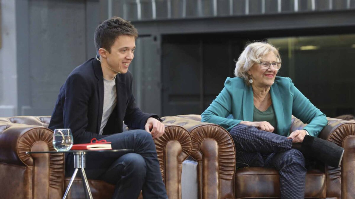 Carmena y Errejón piden a los madrileños sus balcones para poner carteles