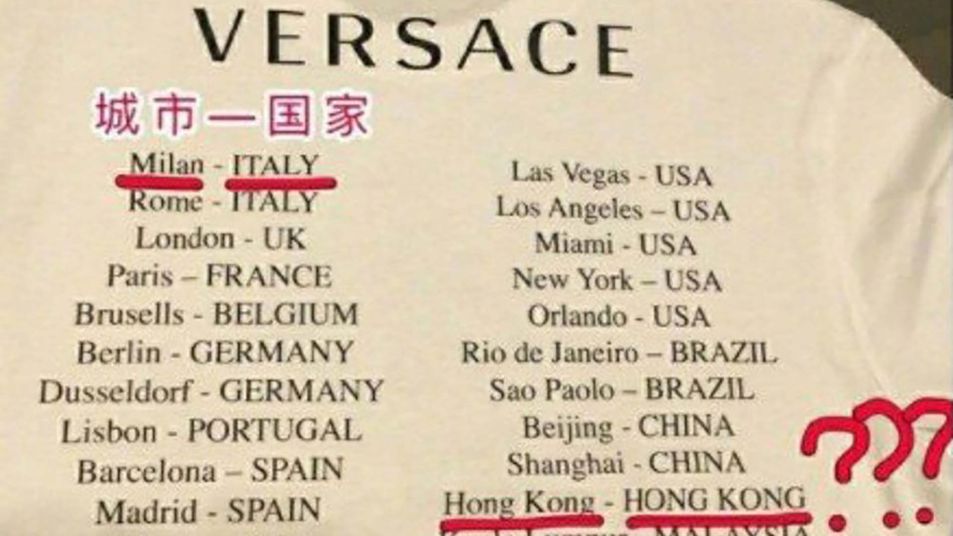 Versace se disculpa por ofender a China con una polémica camiseta 1