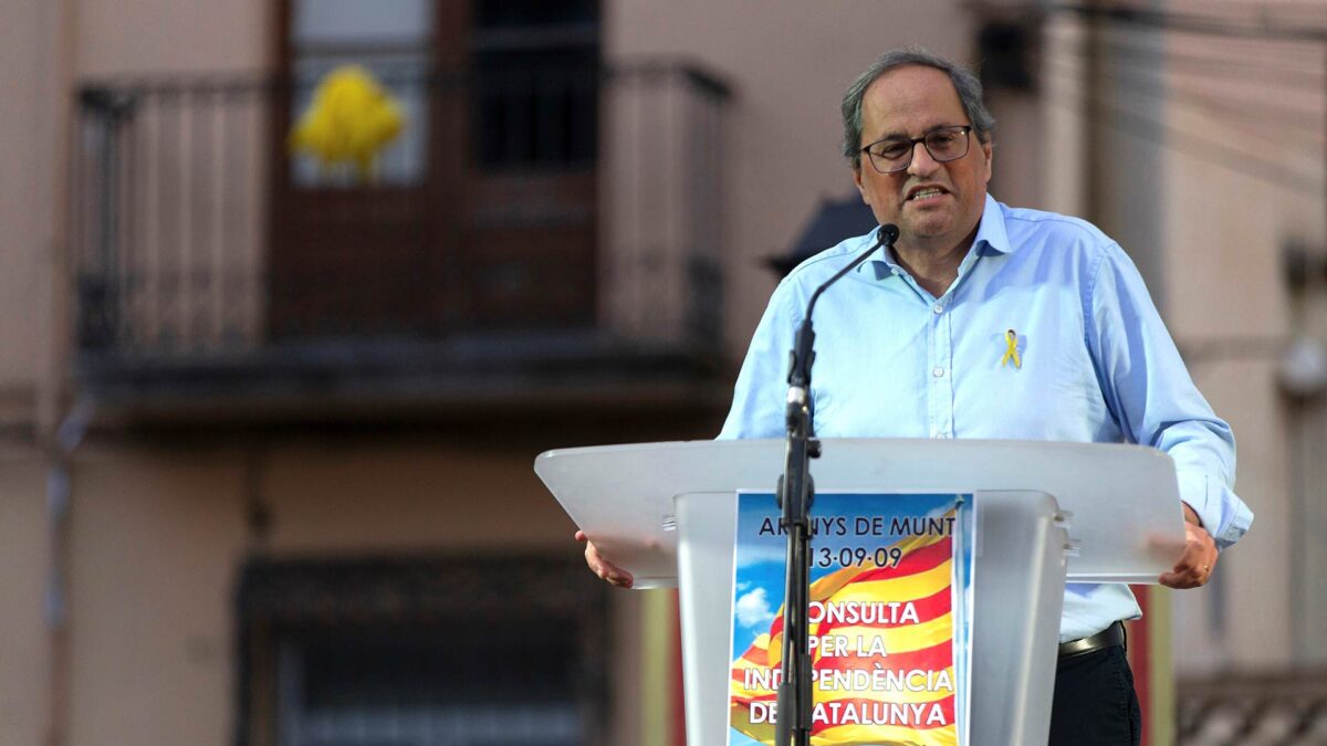 El TSJC ordena a Torra quitar la pancarta de apoyo a los políticos presos en 48 horas