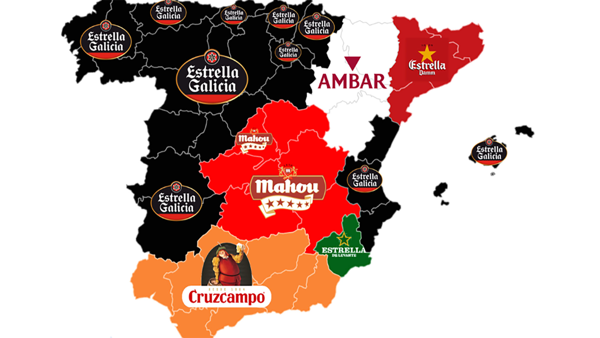 Andalucía es de Cruzcampo y Madrid de Mahou: estas son las marcas preferidas por los españoles