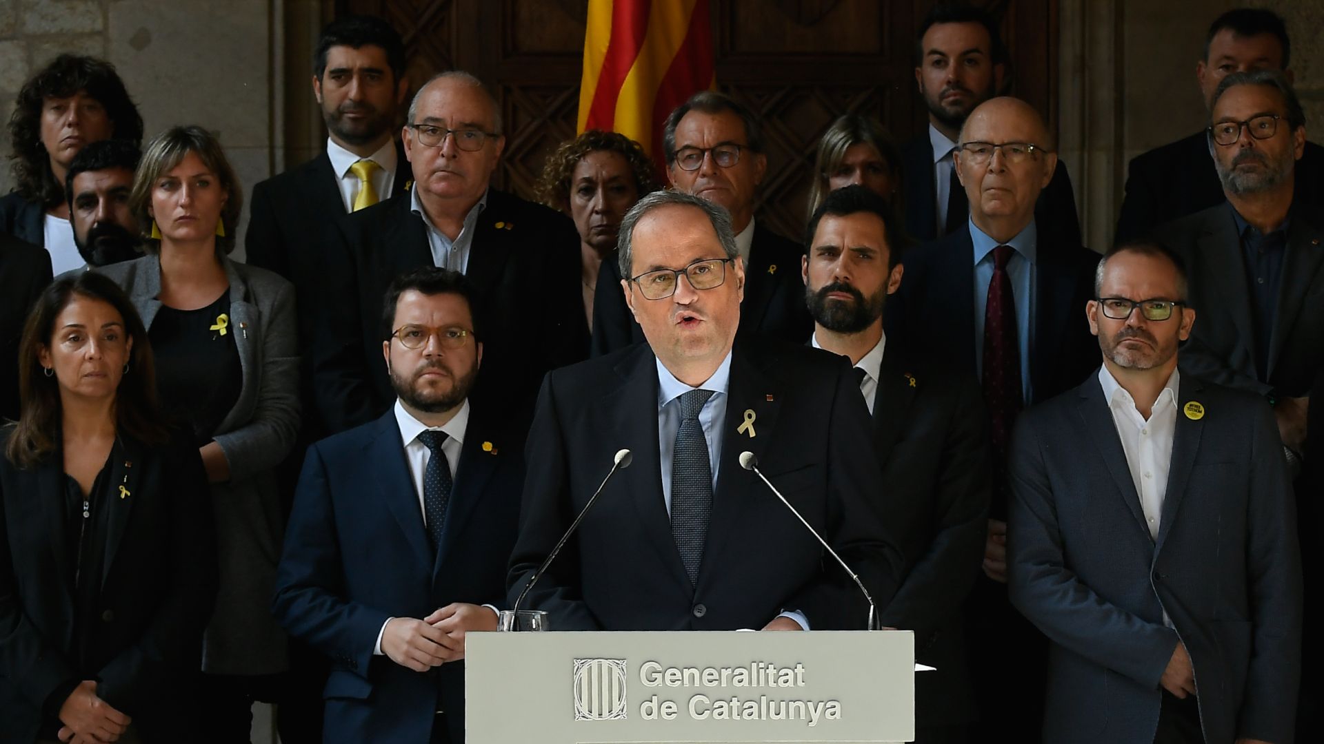Torra acusa a España de actuar como una «dictadura» y perseguir ideológicamente