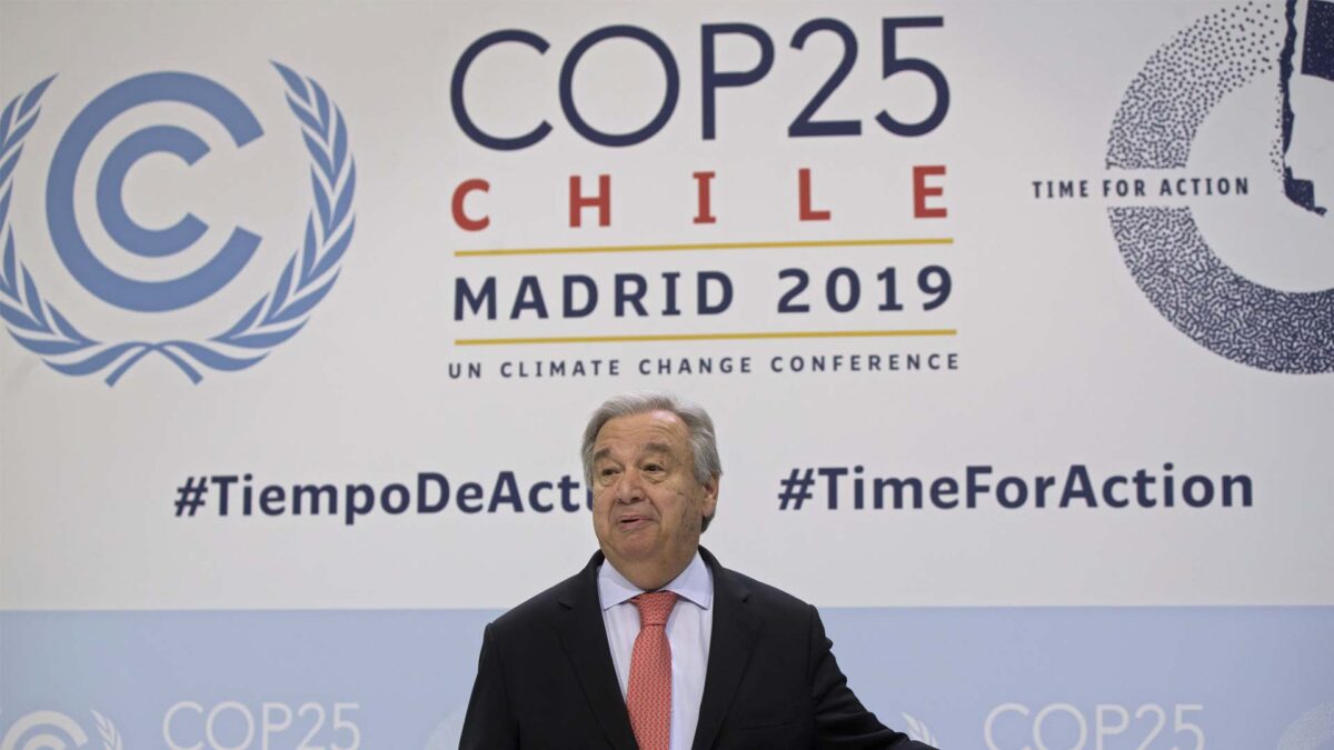 Guterres presenta la cumbre del clima en Madrid y avisa: «El punto de no retorno se nos echa encima»