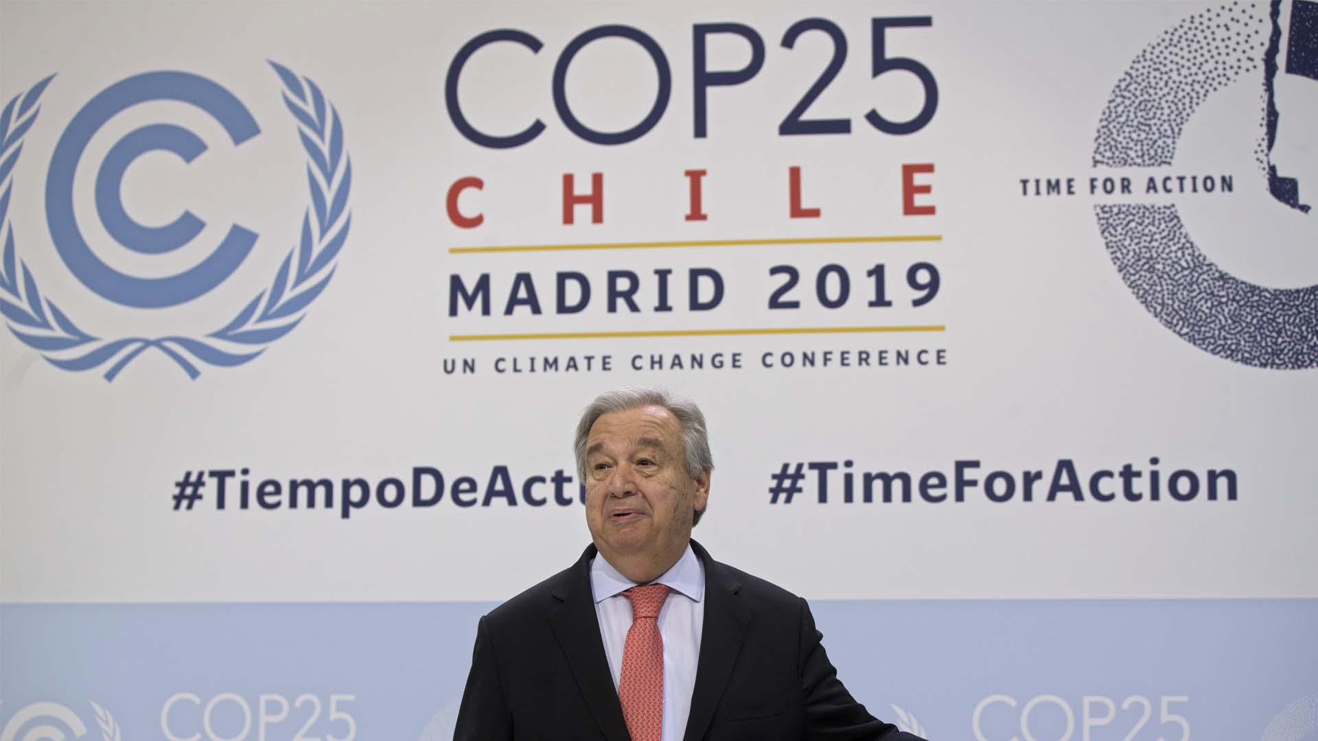 Guterres presenta la cumbre del clima en Madrid y avisa: "El punto de no retorno se nos echa encima"