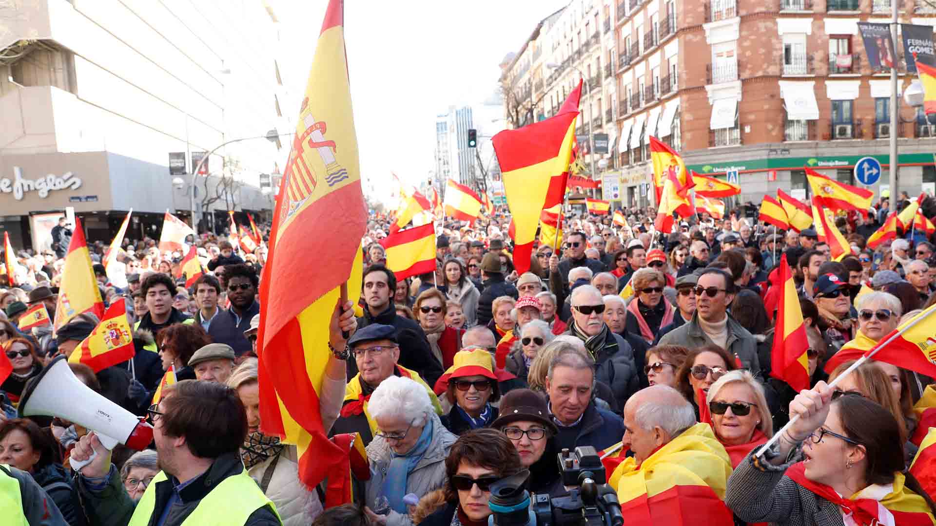 Cerca de 15.000 personas se manifiestan en Madrid «en defensa de la Constitución y de la unidad de España»