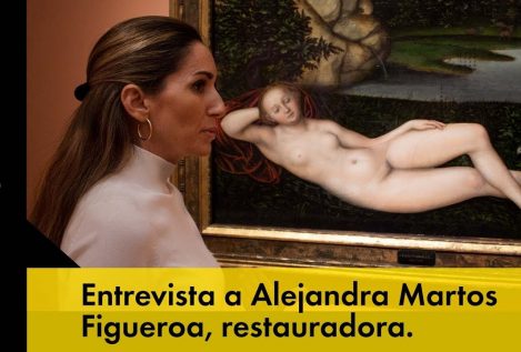 Alejandra Martos Figueroa, restauradora del Museo Thyssen-Bornemisza, nos recibe en su reservado cuartel de trabajo