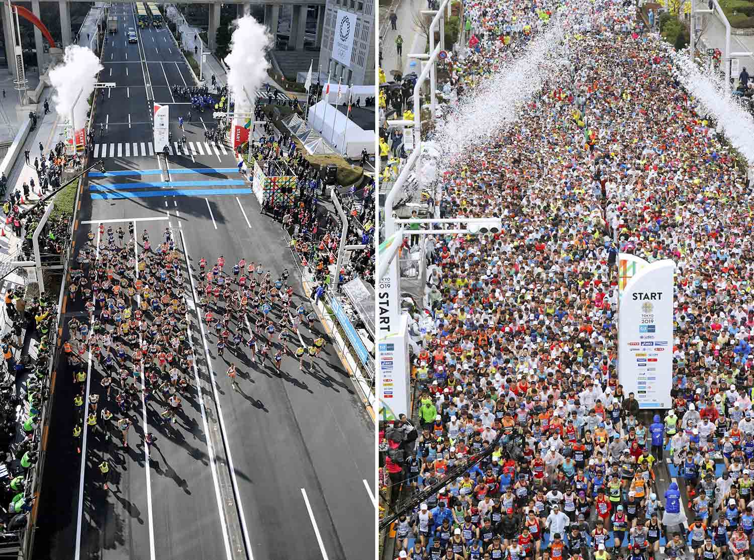 Estas imágenes nos deja la maratón de Tokio 2020 frente a la multitudinaria de 2019