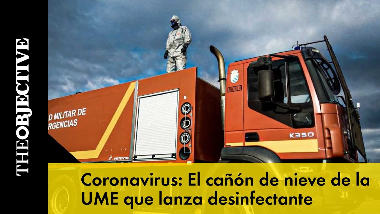 UME: un cañón de nieve que lanza desinfectante para luchar contra el coronavirus