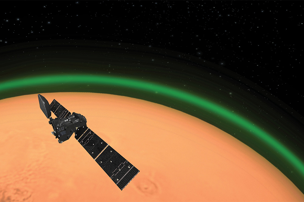 Detectan por primera vez en Marte el resplandor verdoso del oxígeno