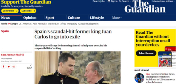 Así recoge la prensa internacional el anuncio del rey Juan Carlos de abandonar España 8