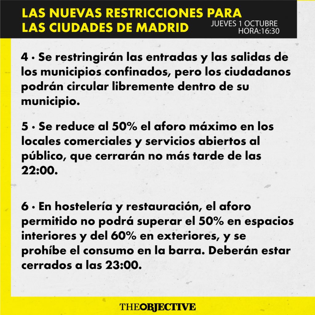Estas son las medidas en las 10 ciudades de Madrid que estarán confinadas desde el viernes por la noche 1