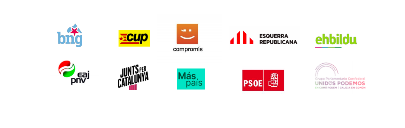 EH Bildu, ERC, Unidas Podemos y el PSOE firman un manifiesto a favor de la democracia