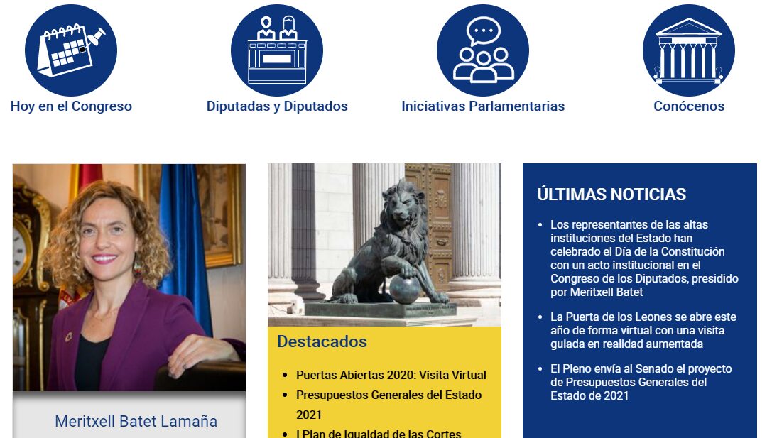 La nueva página web del Congreso ha costado 1,6 millones de euros