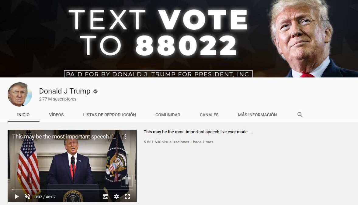 YouTube suspende el canal de Trump durante al menos siete días